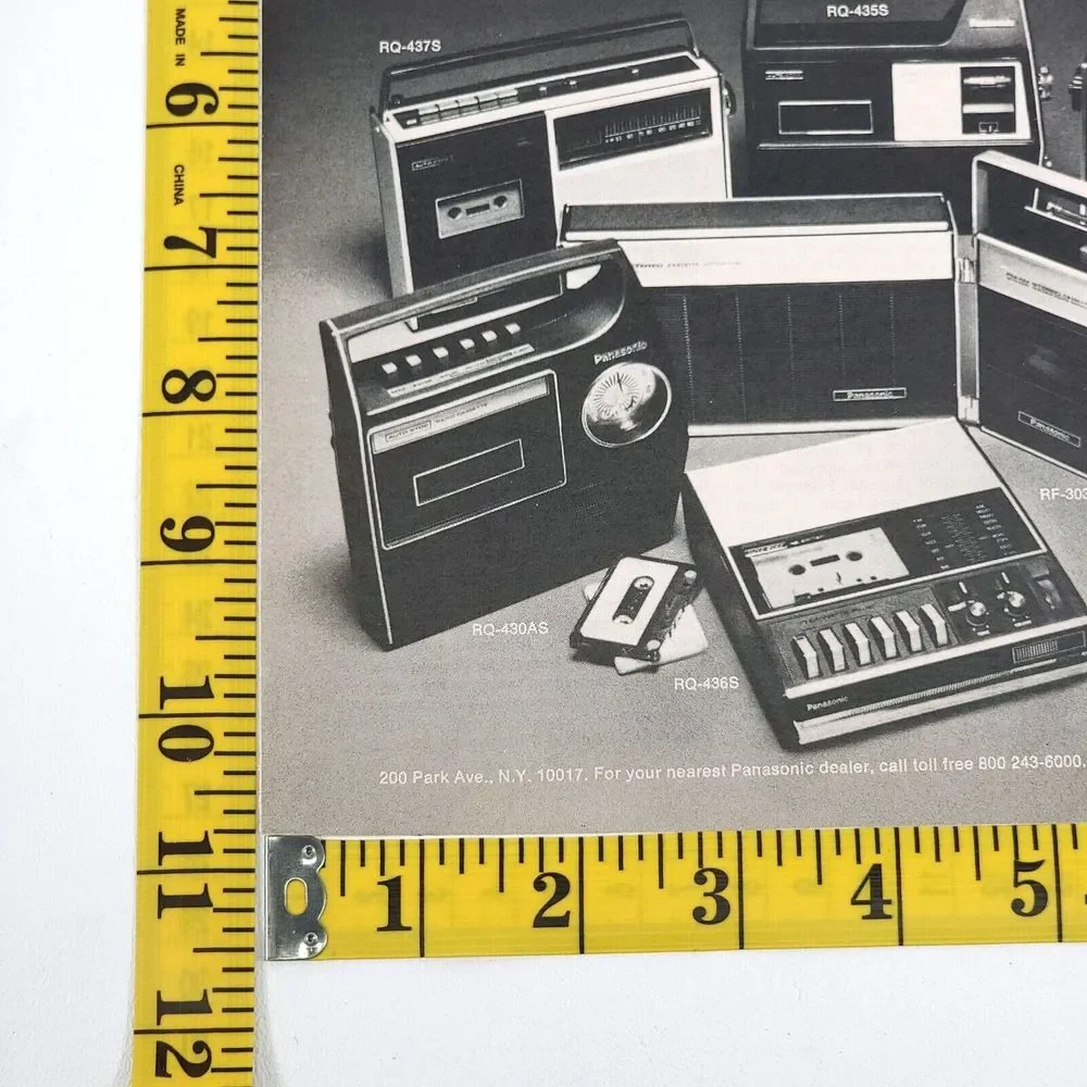 Vintage Panasonic RQ Series Electronics B&W Print Ad Nov 1972 Car Craft Magazine